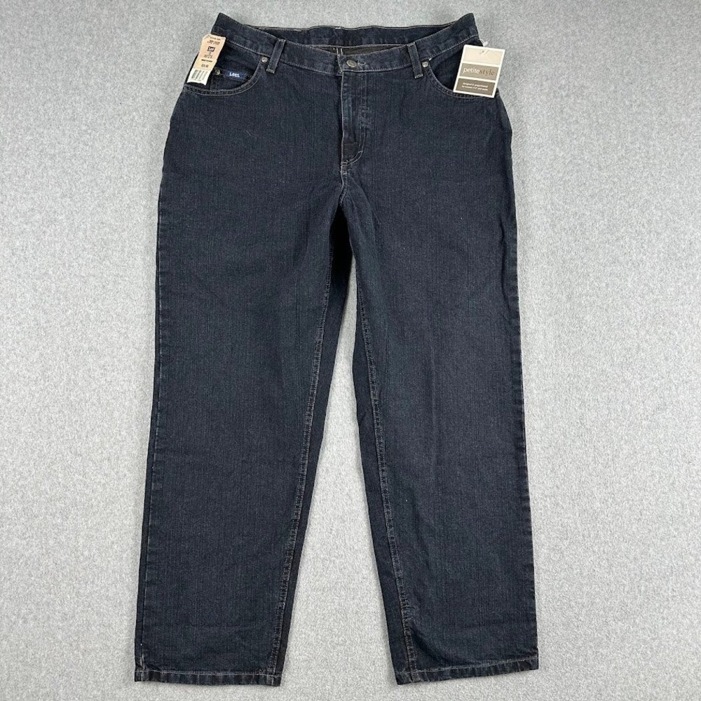 Lee‎ Women's 16 Petite Dark Stone Wash Denim Jeans Original Fit New With Tags